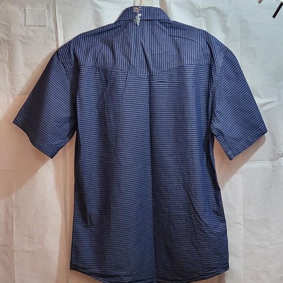 Gibson, Not Worn, Men's White and Blue Seersucker Shirt, 100% Cotton, Size L - Picture 2 of 7